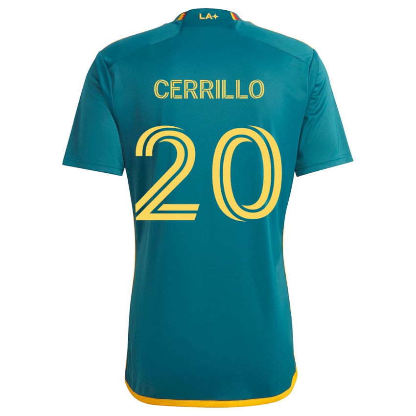 Kinder Edwin Cerrillo #20 Grün Gelb Auswärtstrikot Trikot 2024/25 T-Shirt Österreich