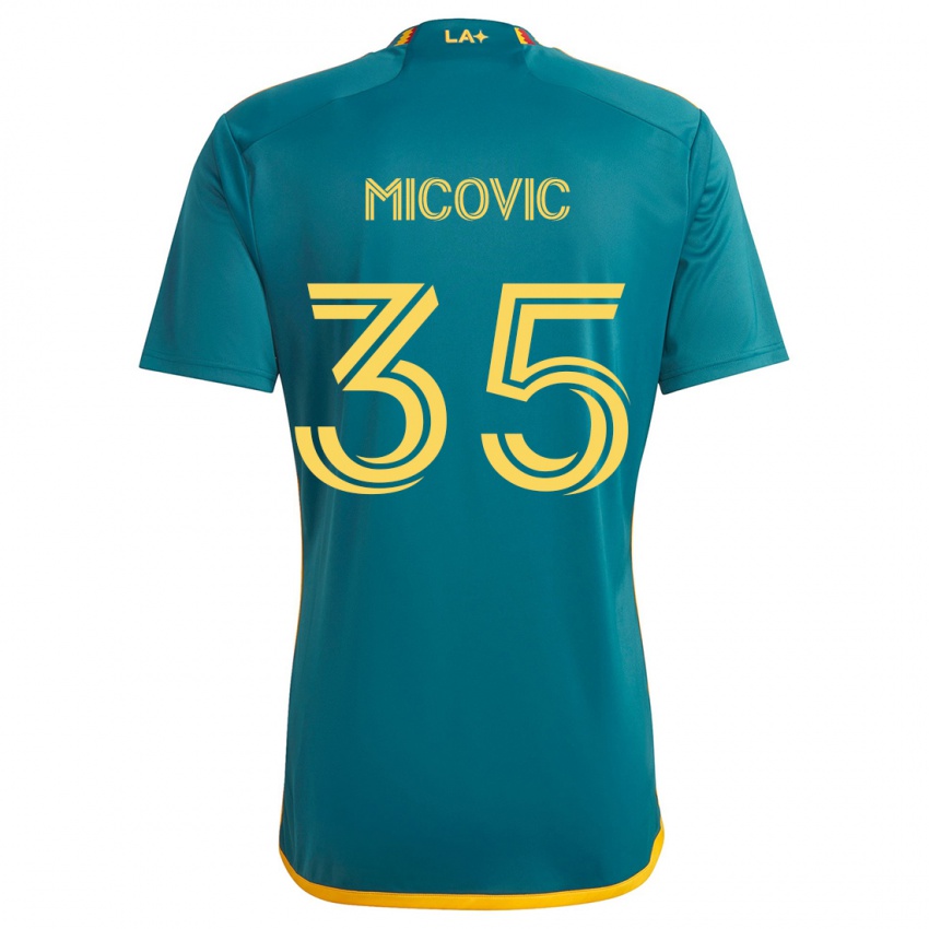 Kinder Novak Micovic #35 Grün Gelb Auswärtstrikot Trikot 2024/25 T-Shirt Österreich