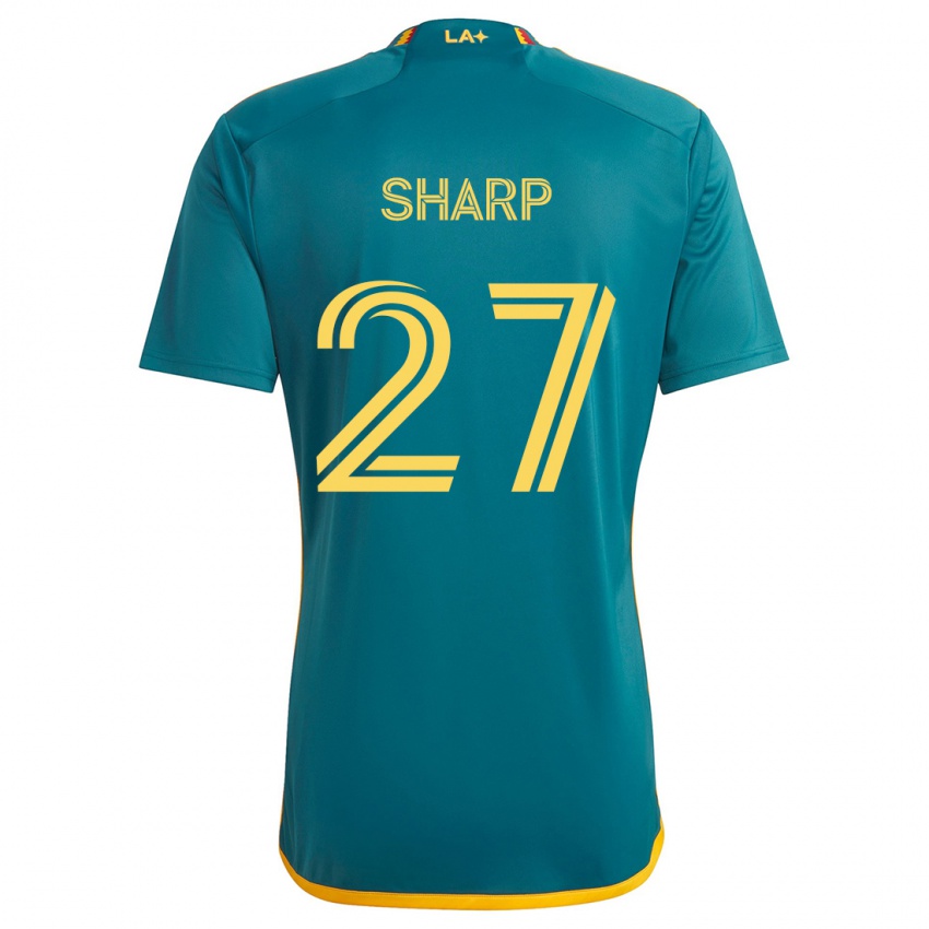 Kinder Billy Sharp #27 Grün Gelb Auswärtstrikot Trikot 2024/25 T-Shirt Österreich