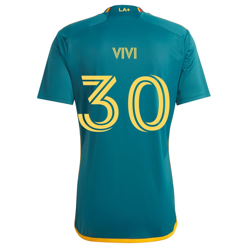 Kinder Gino Vivi #30 Grün Gelb Auswärtstrikot Trikot 2024/25 T-Shirt Österreich