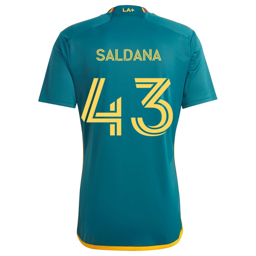 Kinder Adam Saldaña #43 Grün Gelb Auswärtstrikot Trikot 2024/25 T-Shirt Österreich