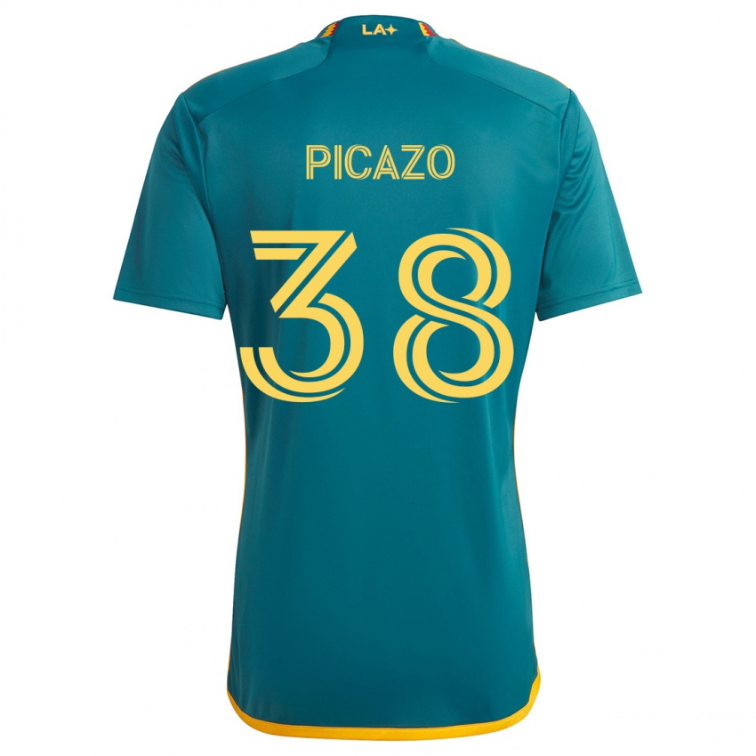 Kinder Axel Picazo #38 Grün Gelb Auswärtstrikot Trikot 2024/25 T-Shirt Österreich