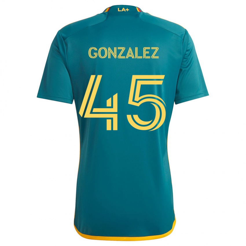 Kinder Adrián González #45 Grün Gelb Auswärtstrikot Trikot 2024/25 T-Shirt Österreich