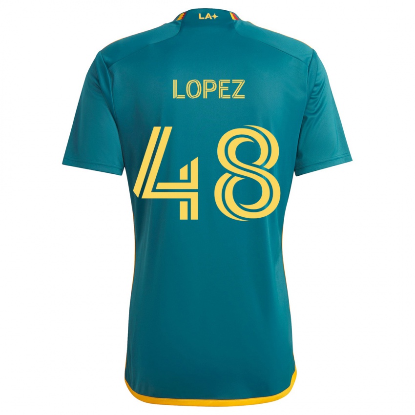 Kinder Diego López #48 Grün Gelb Auswärtstrikot Trikot 2024/25 T-Shirt Österreich