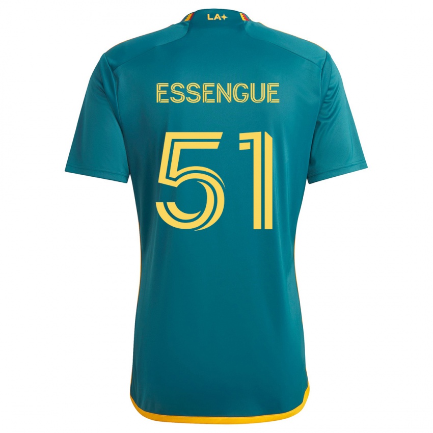 Kinder Ascel Essengue #51 Grün Gelb Auswärtstrikot Trikot 2024/25 T-Shirt Österreich