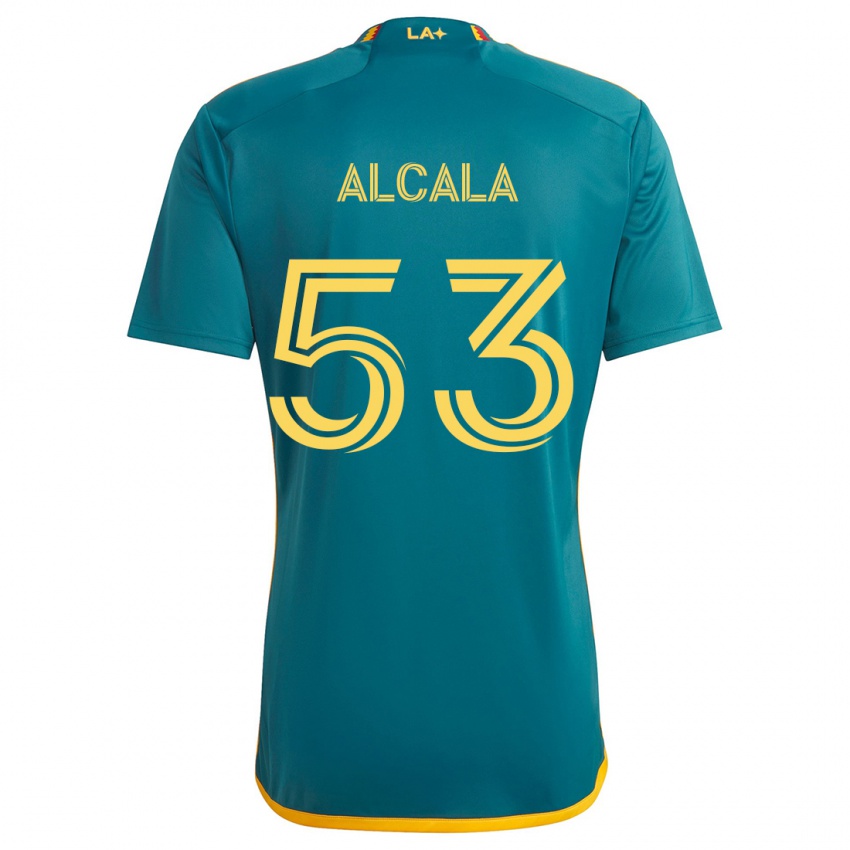 Kinder Álex Alcalá #53 Grün Gelb Auswärtstrikot Trikot 2024/25 T-Shirt Österreich