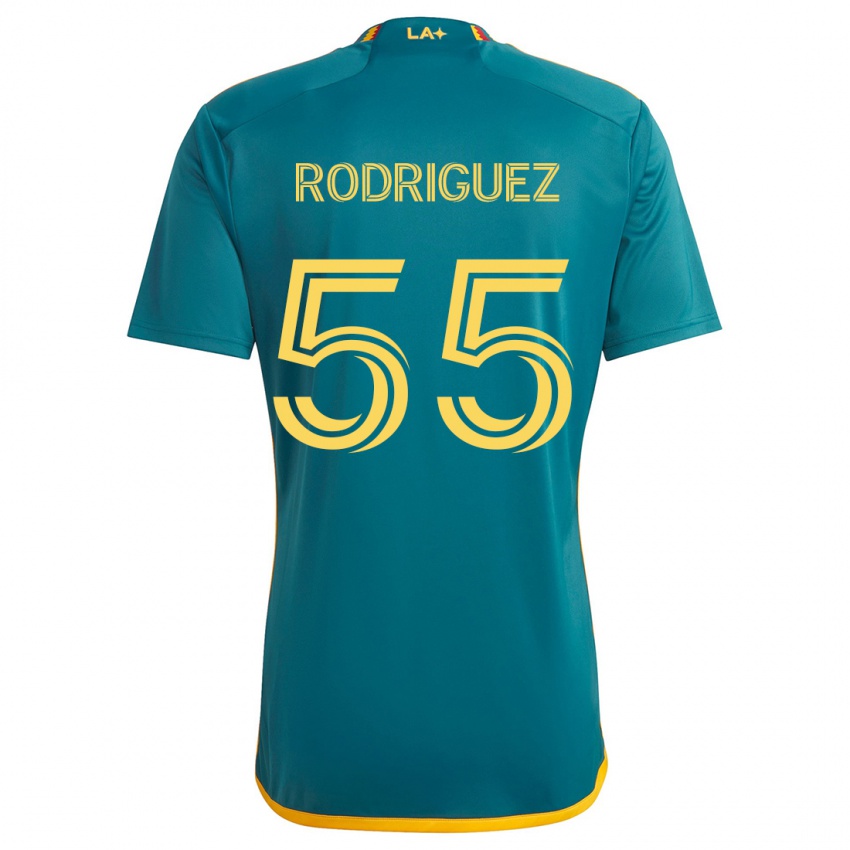 Kinder Diego Rodriguez #55 Grün Gelb Auswärtstrikot Trikot 2024/25 T-Shirt Österreich