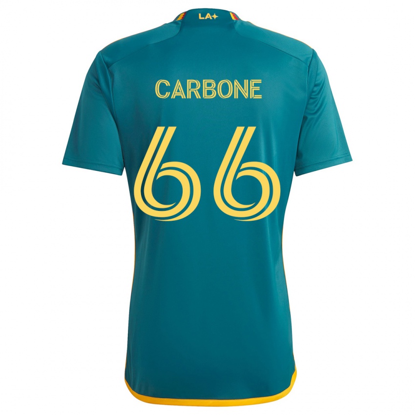 Kinder Matteo Carbone #66 Grün Gelb Auswärtstrikot Trikot 2024/25 T-Shirt Österreich