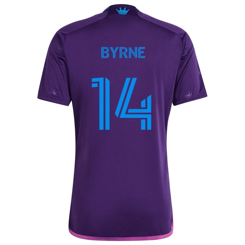 Kinder Nathan Byrne #14 Lila-Blau Auswärtstrikot Trikot 2024/25 T-Shirt Österreich