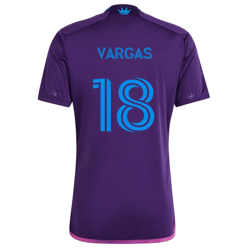 Kinder Kerwin Vargas #18 Lila-Blau Auswärtstrikot Trikot 2024/25 T-Shirt Österreich