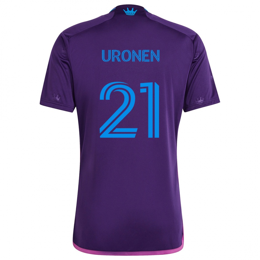 Kinder Jere Uronen #21 Lila-Blau Auswärtstrikot Trikot 2024/25 T-Shirt Österreich