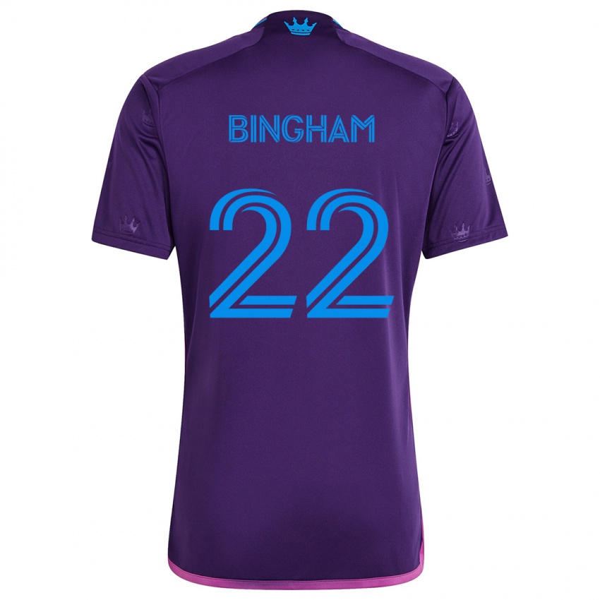 Kinder David Bingham #22 Lila-Blau Auswärtstrikot Trikot 2024/25 T-Shirt Österreich