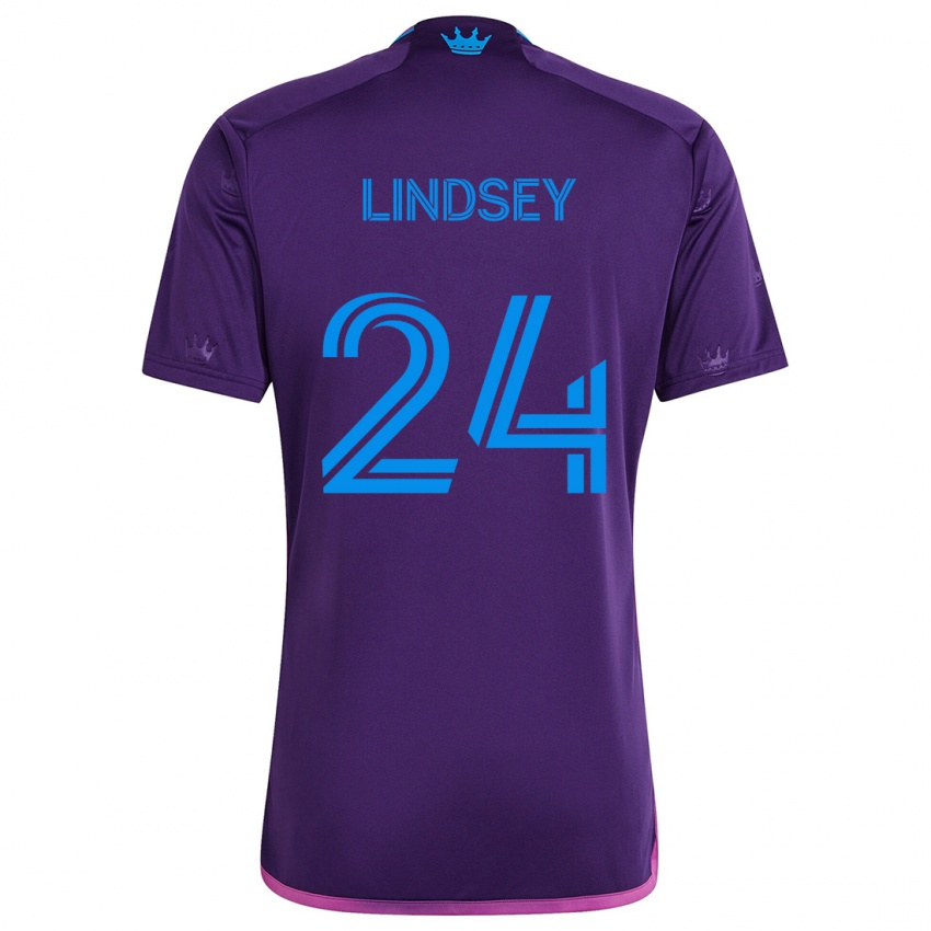 Kinder Jaylin Lindsey #24 Lila-Blau Auswärtstrikot Trikot 2024/25 T-Shirt Österreich