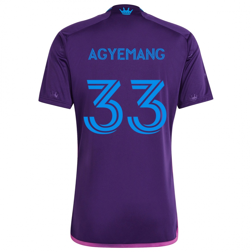 Kinder Patrick Agyemang #33 Lila-Blau Auswärtstrikot Trikot 2024/25 T-Shirt Österreich