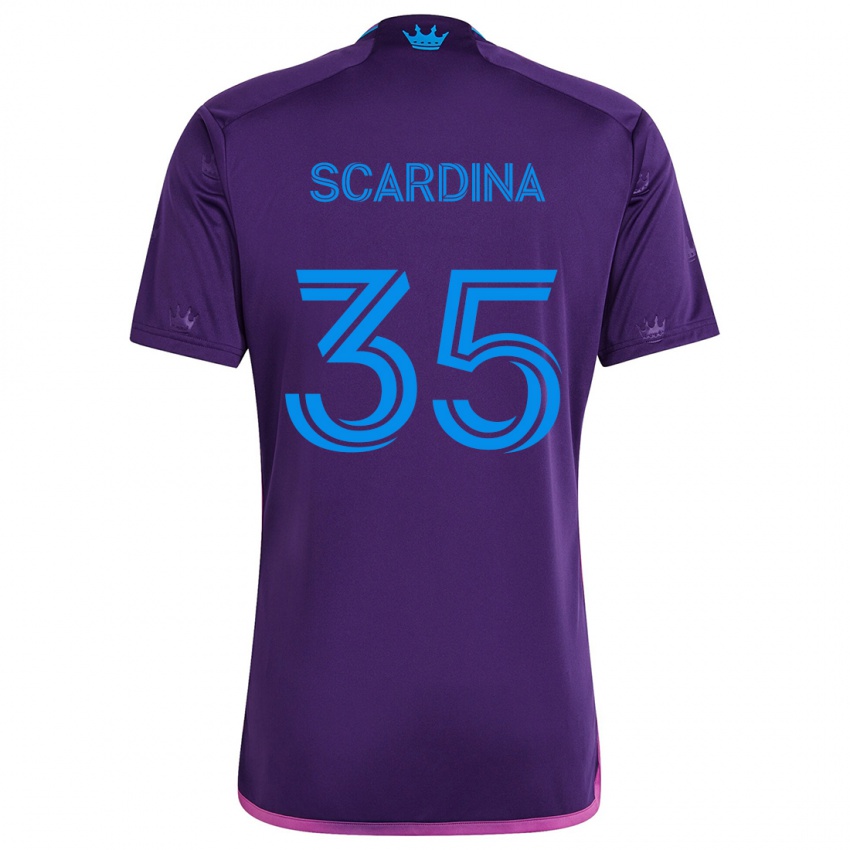 Kinder Nick Scardina #35 Lila-Blau Auswärtstrikot Trikot 2024/25 T-Shirt Österreich