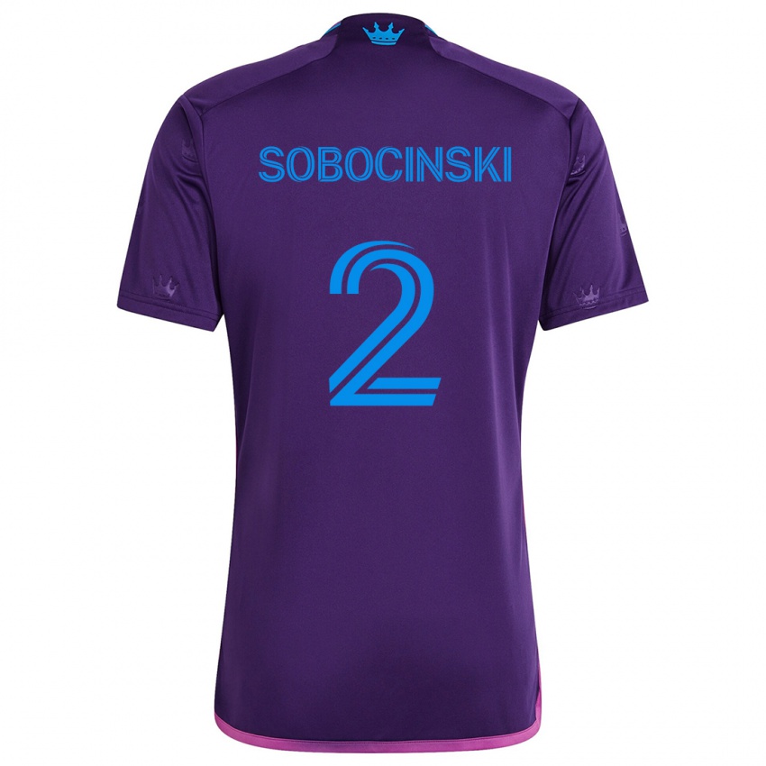 Kinder Jan Sobocinski #2 Lila-Blau Auswärtstrikot Trikot 2024/25 T-Shirt Österreich