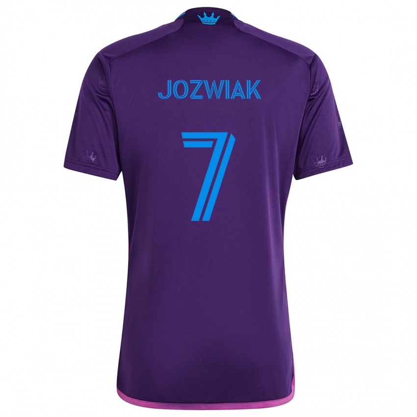 Kinder Kamil Józwiak #7 Lila-Blau Auswärtstrikot Trikot 2024/25 T-Shirt Österreich