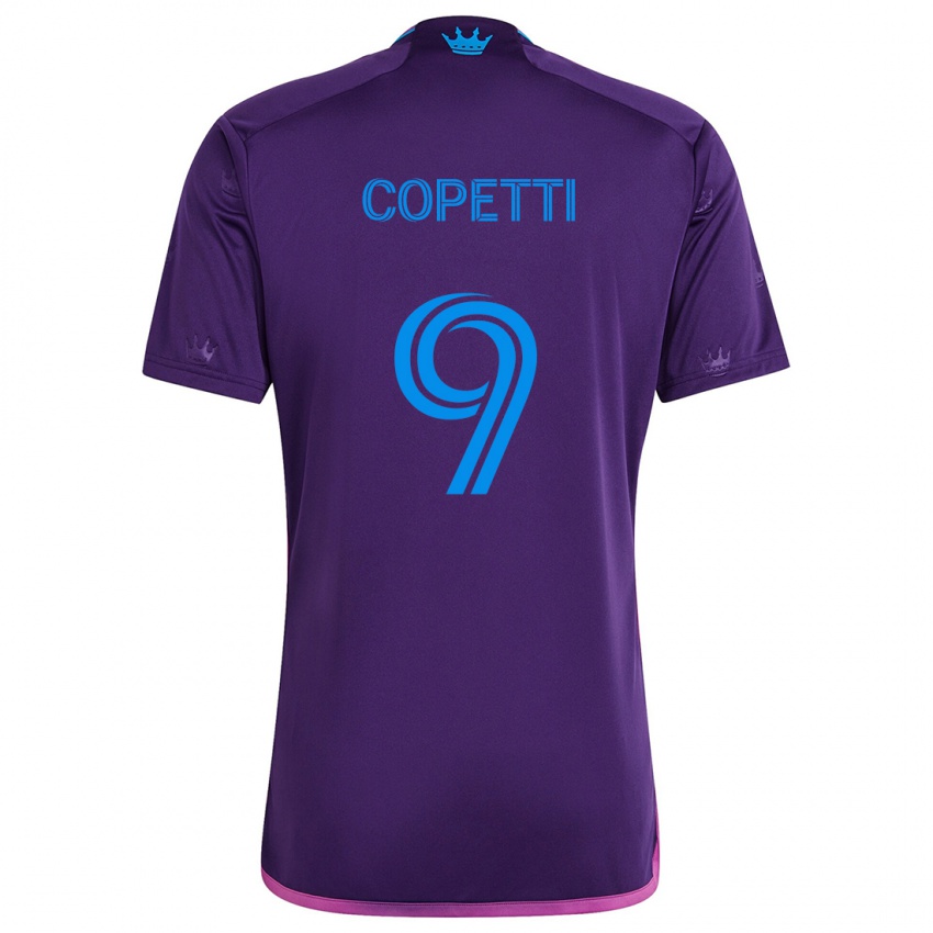 Kinder Enzo Copetti #9 Lila-Blau Auswärtstrikot Trikot 2024/25 T-Shirt Österreich