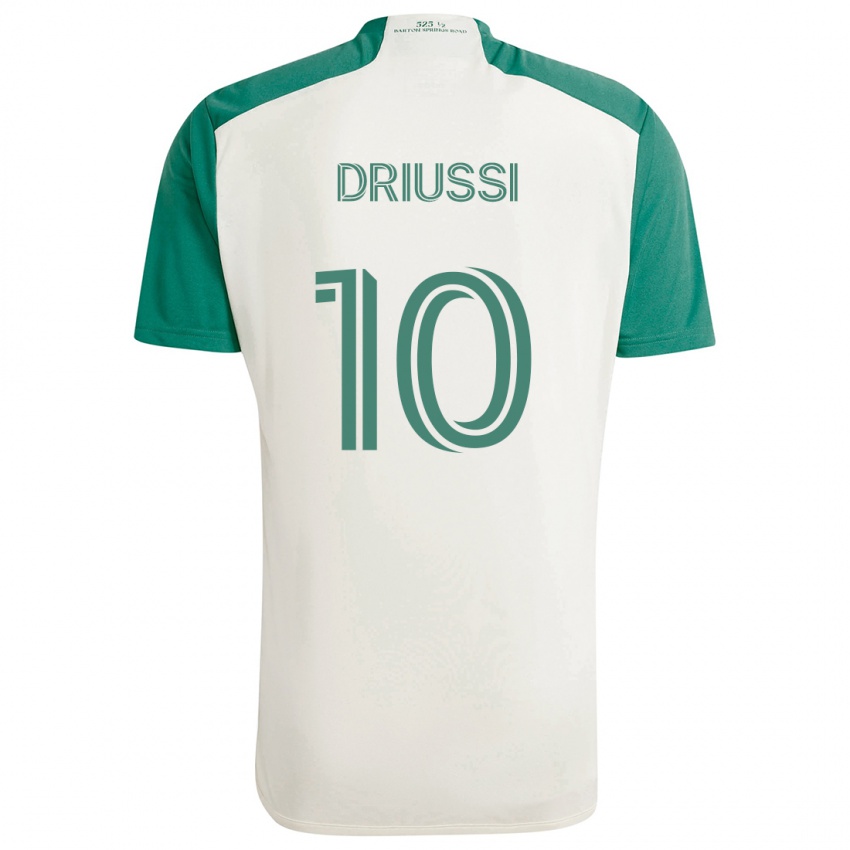 Kinder Sebastián Driussi #10 Braune Farben Grün Auswärtstrikot Trikot 2024/25 T-Shirt Österreich