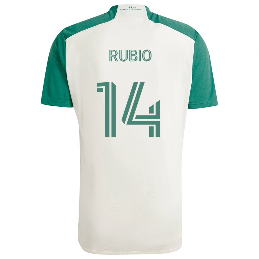 Kinder Diego Rubio #14 Braune Farben Grün Auswärtstrikot Trikot 2024/25 T-Shirt Österreich