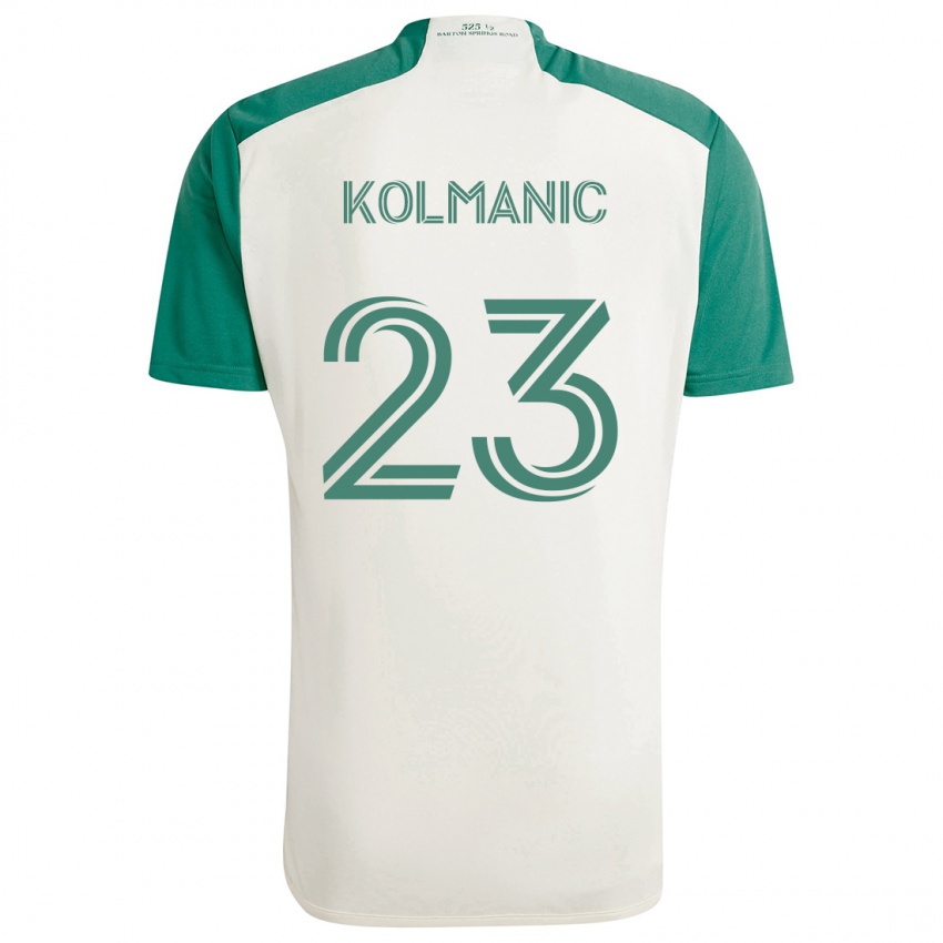 Kinder Zan Kolmanic #23 Braune Farben Grün Auswärtstrikot Trikot 2024/25 T-Shirt Österreich