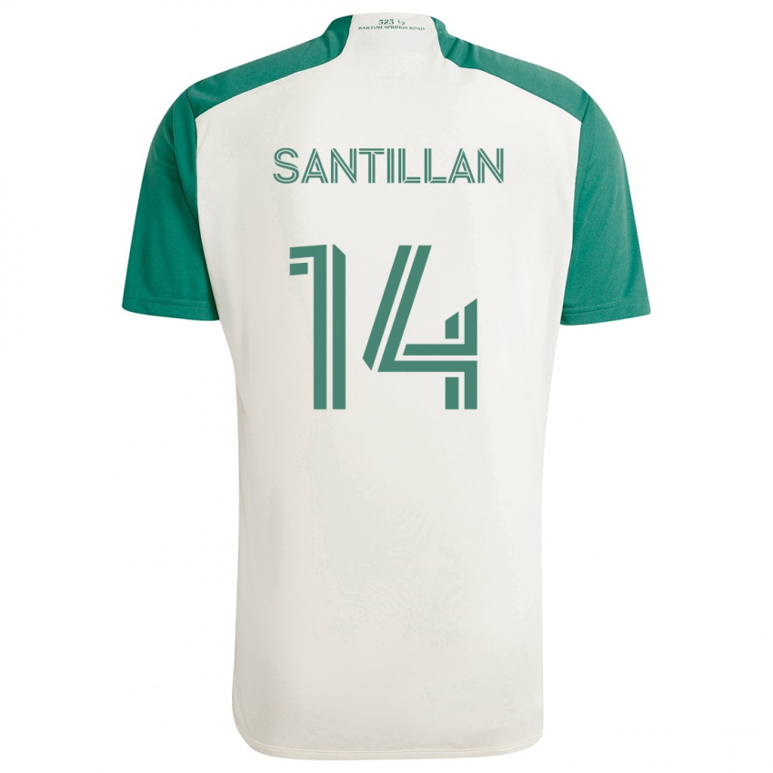 Kinder Jonathan Santillan #14 Braune Farben Grün Auswärtstrikot Trikot 2024/25 T-Shirt Österreich