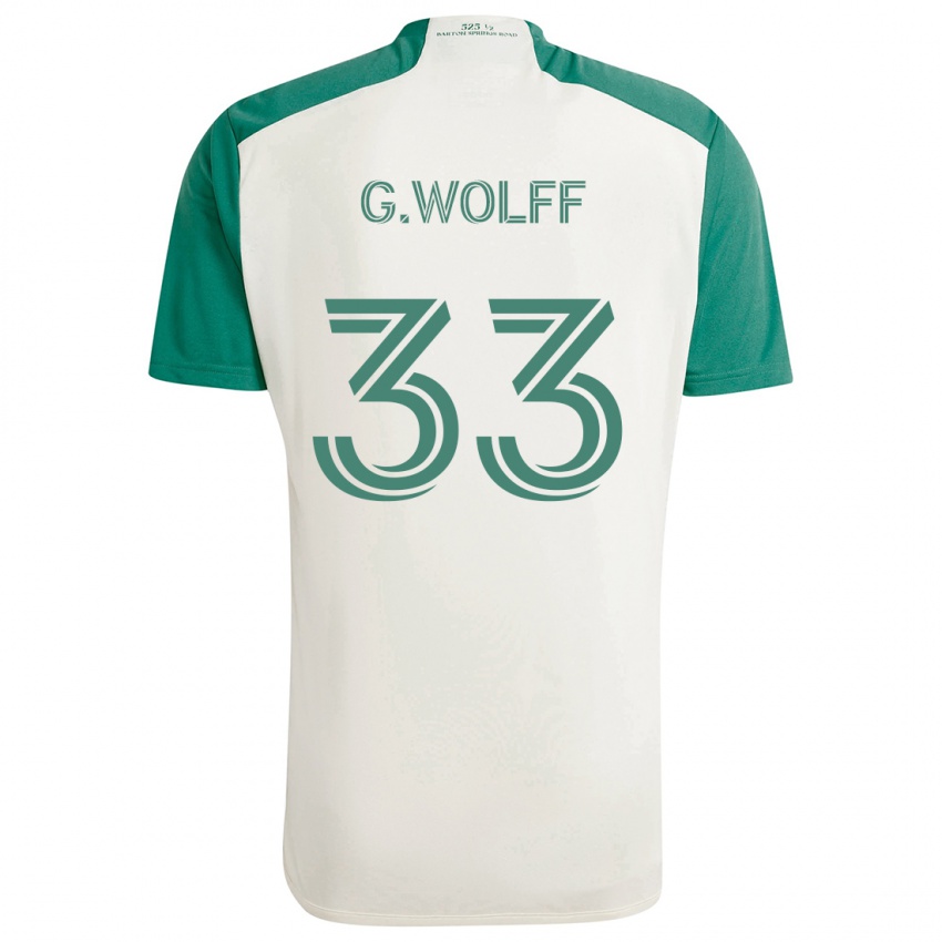 Kinder Gavin Wolff #33 Braune Farben Grün Auswärtstrikot Trikot 2024/25 T-Shirt Österreich