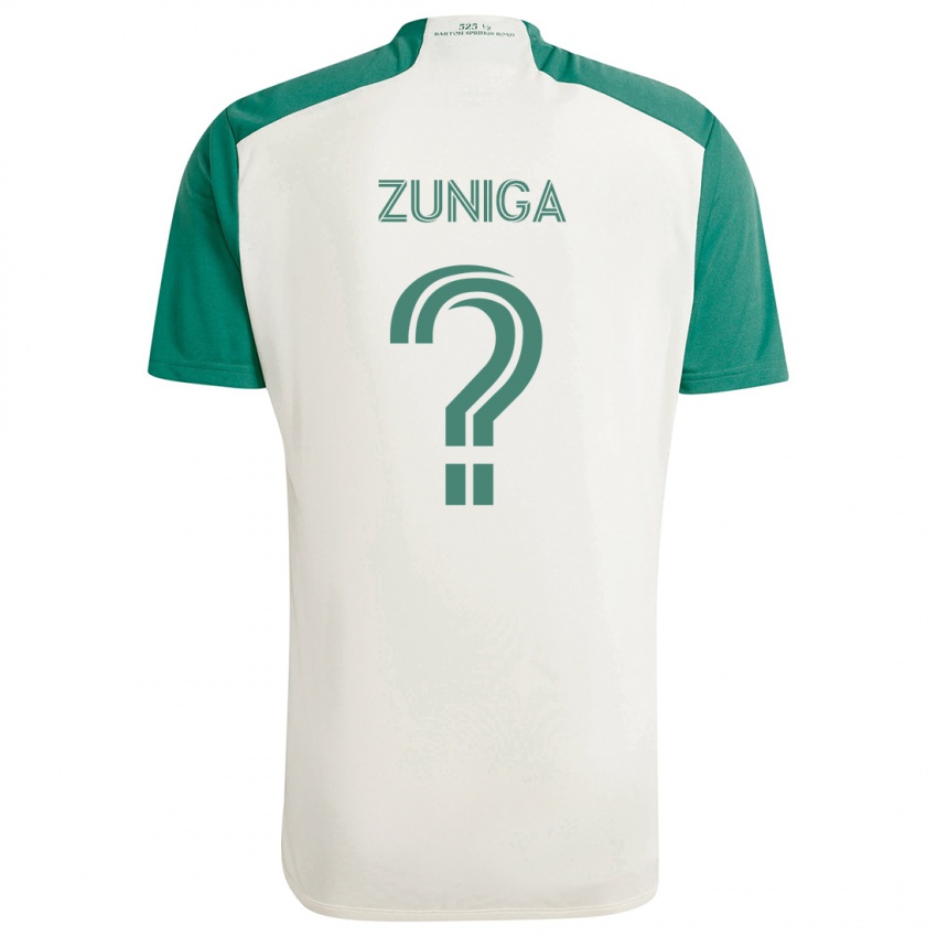 Kinder Abner Zuñiga #0 Braune Farben Grün Auswärtstrikot Trikot 2024/25 T-Shirt Österreich