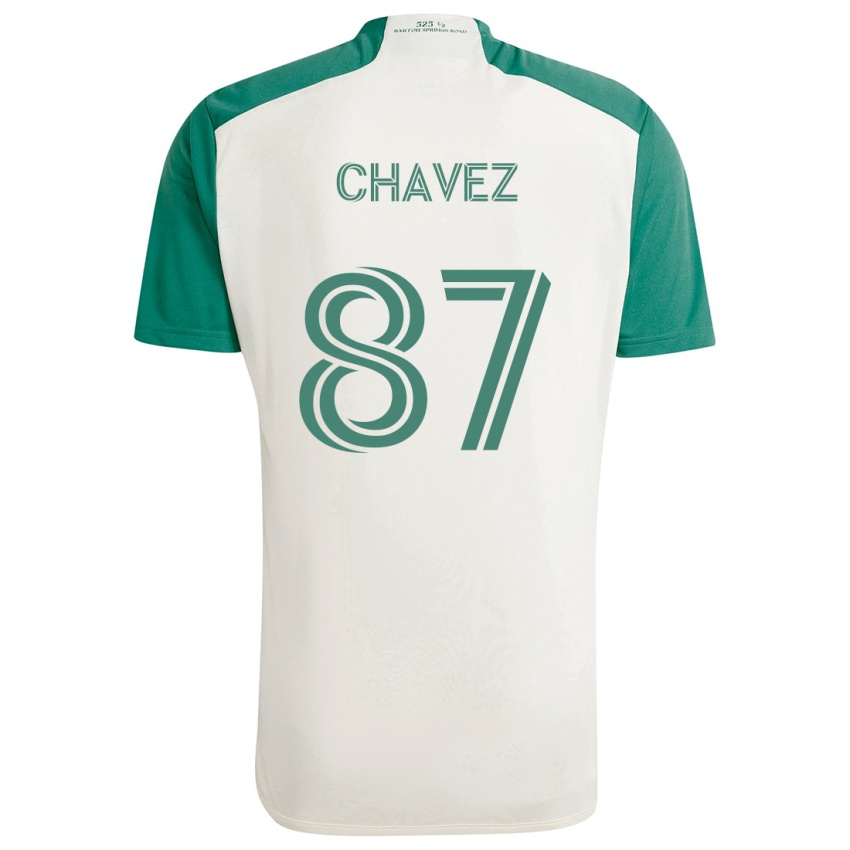 Kinder Alfonso Ocampo-Chávez #87 Braune Farben Grün Auswärtstrikot Trikot 2024/25 T-Shirt Österreich