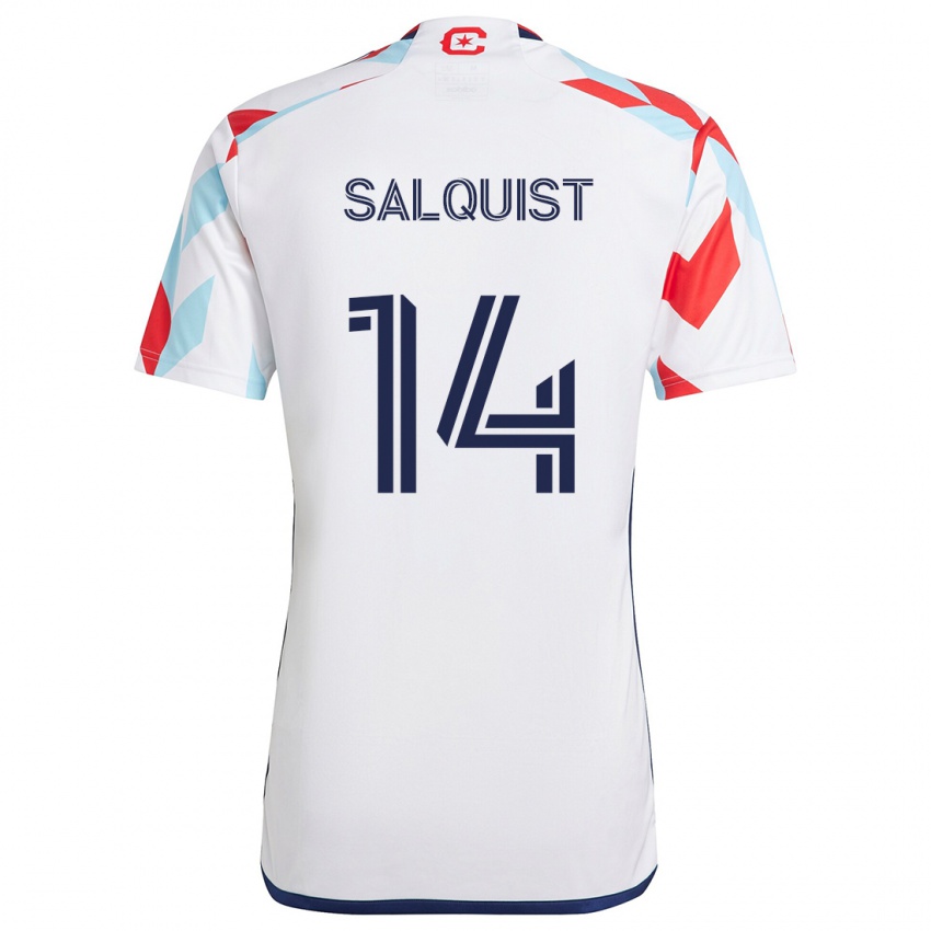 Kinder Tobias Salquist #14 Weiß Rot Blau Auswärtstrikot Trikot 2024/25 T-Shirt Österreich