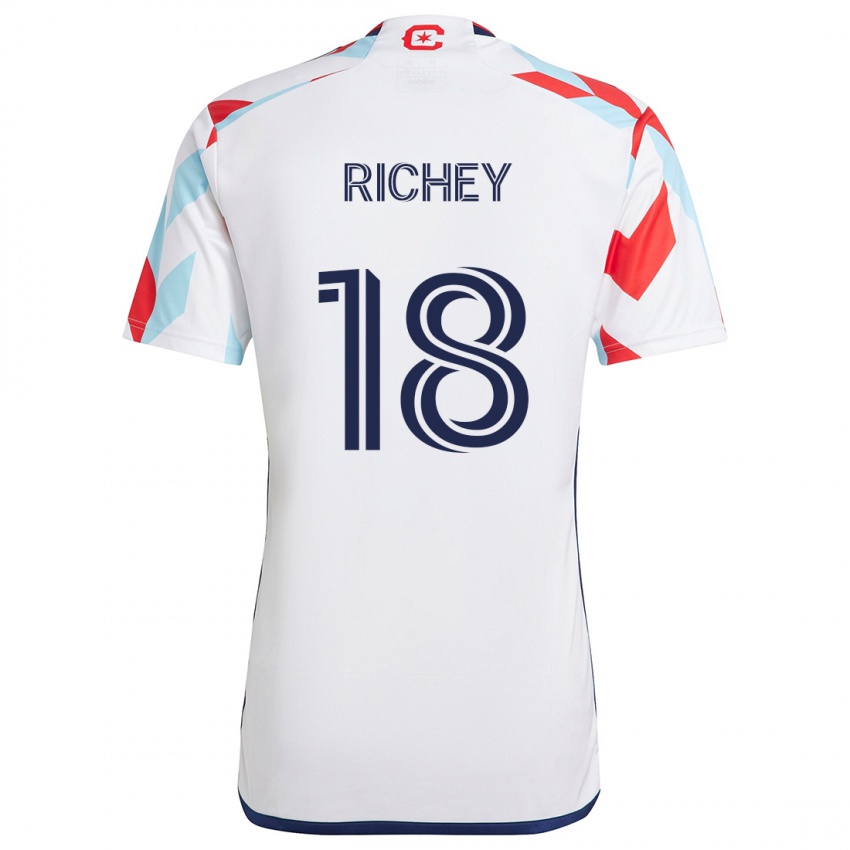 Kinder Spencer Richey #18 Weiß Rot Blau Auswärtstrikot Trikot 2024/25 T-Shirt Österreich