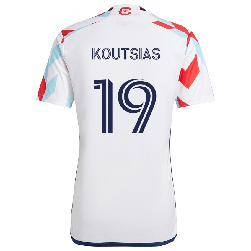 Kinder Georgios Koutsias #19 Weiß Rot Blau Auswärtstrikot Trikot 2024/25 T-Shirt Österreich