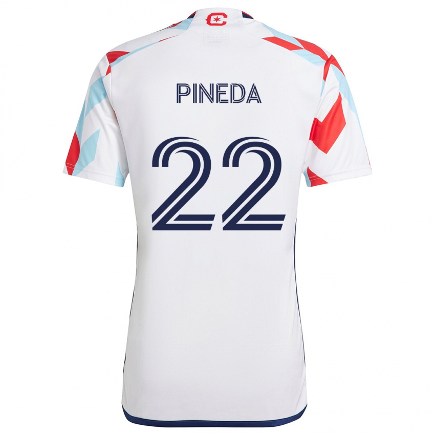 Kinder Mauricio Pineda #22 Weiß Rot Blau Auswärtstrikot Trikot 2024/25 T-Shirt Österreich