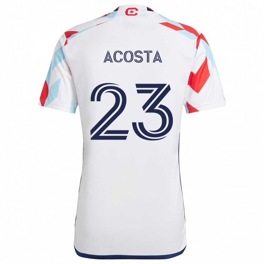 Kinder Kellyn Acosta #23 Weiß Rot Blau Auswärtstrikot Trikot 2024/25 T-Shirt Österreich