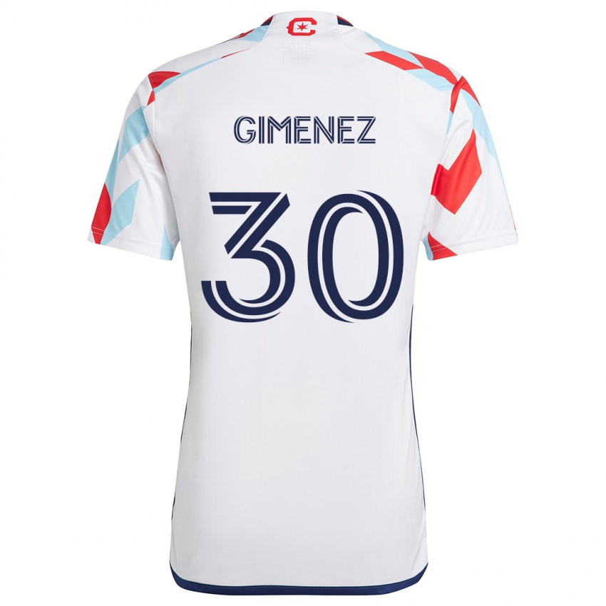 Kinder Gastón Giménez #30 Weiß Rot Blau Auswärtstrikot Trikot 2024/25 T-Shirt Österreich