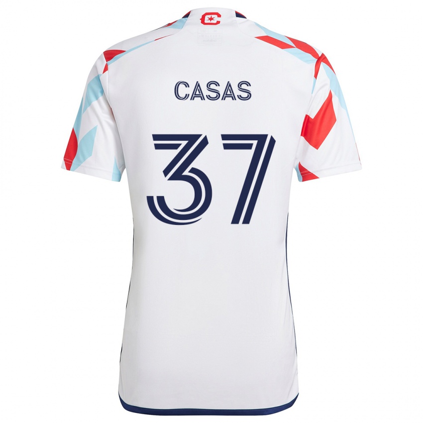 Kinder Javier Casas #37 Weiß Rot Blau Auswärtstrikot Trikot 2024/25 T-Shirt Österreich