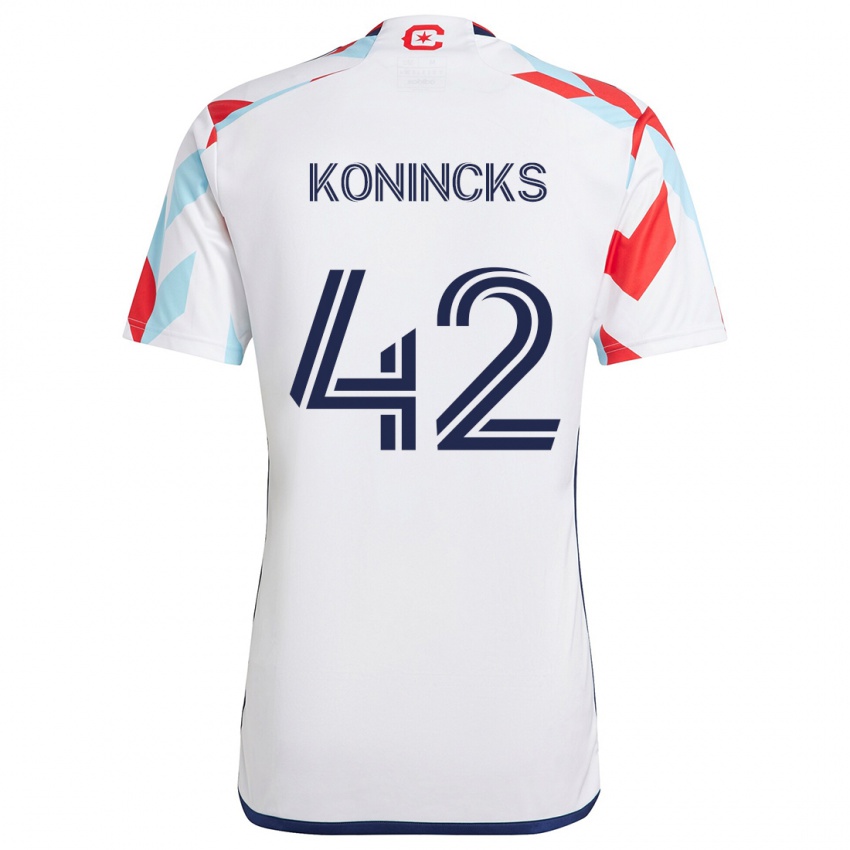 Kinder Diego Konincks #42 Weiß Rot Blau Auswärtstrikot Trikot 2024/25 T-Shirt Österreich