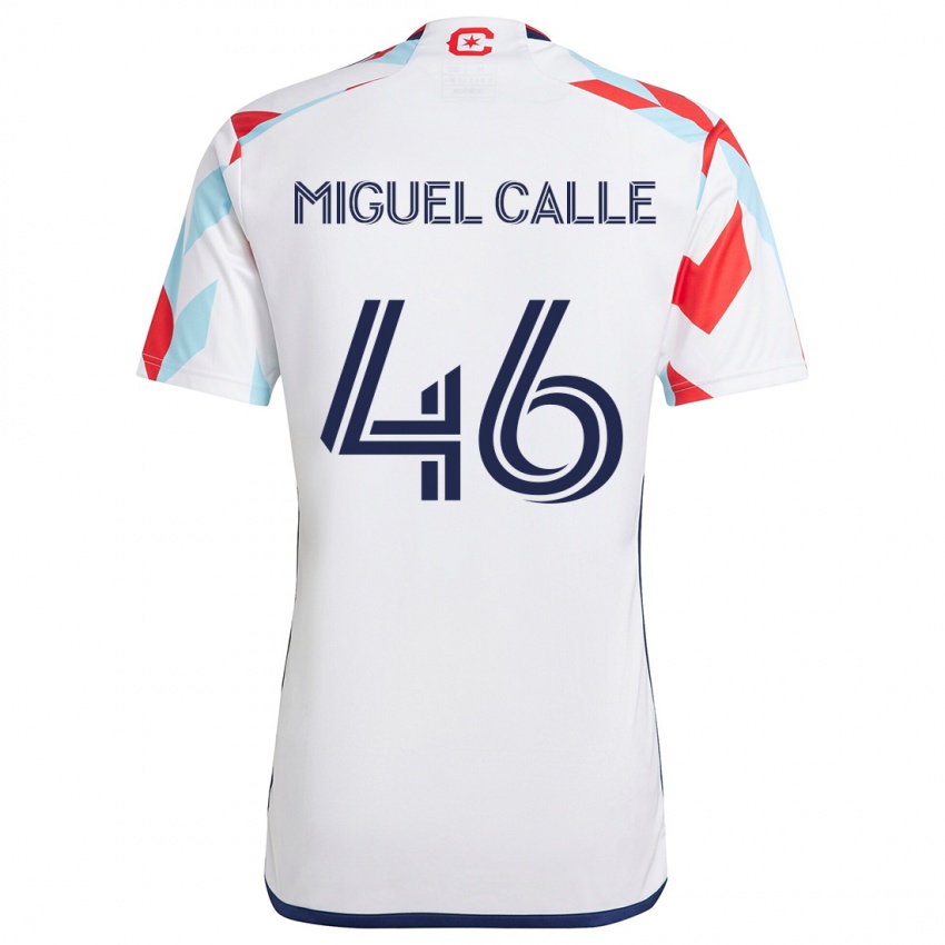 Kinder Juan Miguel Calle #46 Weiß Rot Blau Auswärtstrikot Trikot 2024/25 T-Shirt Österreich