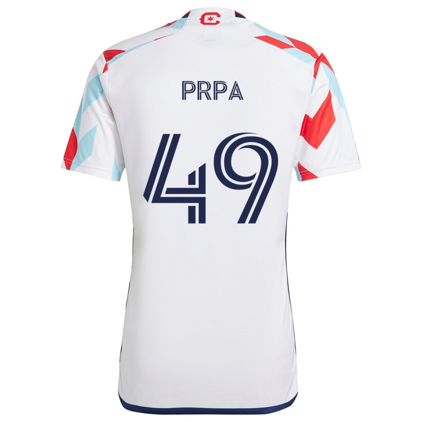 Kinder Luka Prpa #49 Weiß Rot Blau Auswärtstrikot Trikot 2024/25 T-Shirt Österreich