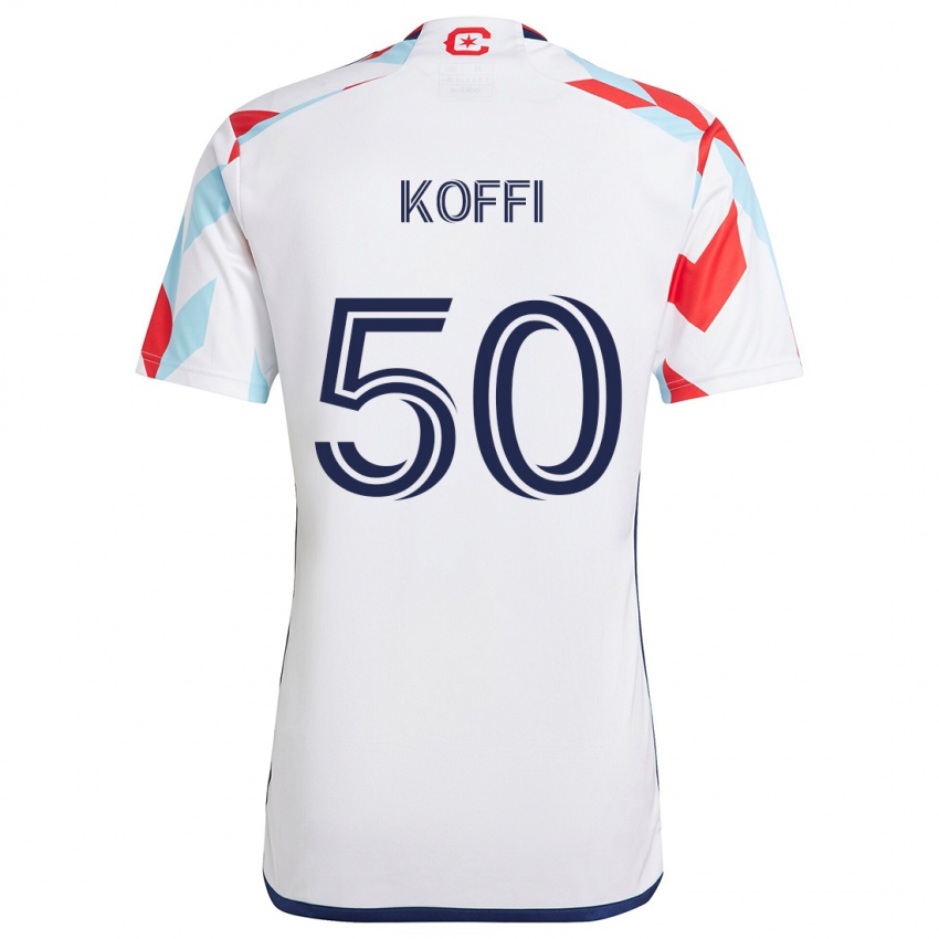 Kinder Christian Koffi #50 Weiß Rot Blau Auswärtstrikot Trikot 2024/25 T-Shirt Österreich