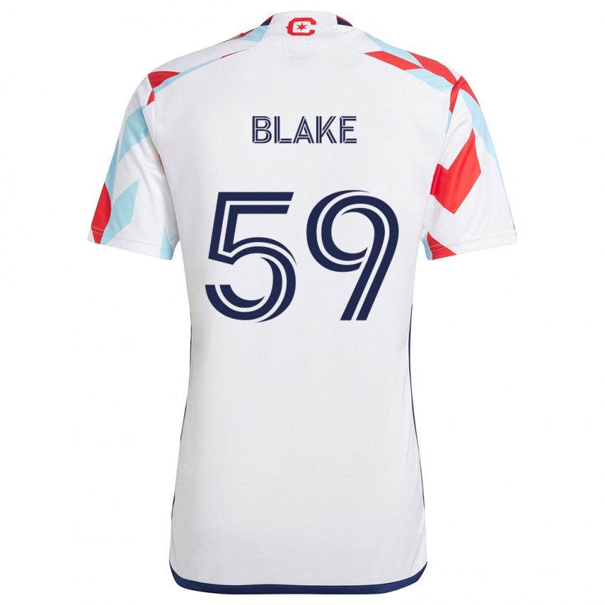 Kinder Romain Blake #59 Weiß Rot Blau Auswärtstrikot Trikot 2024/25 T-Shirt Österreich