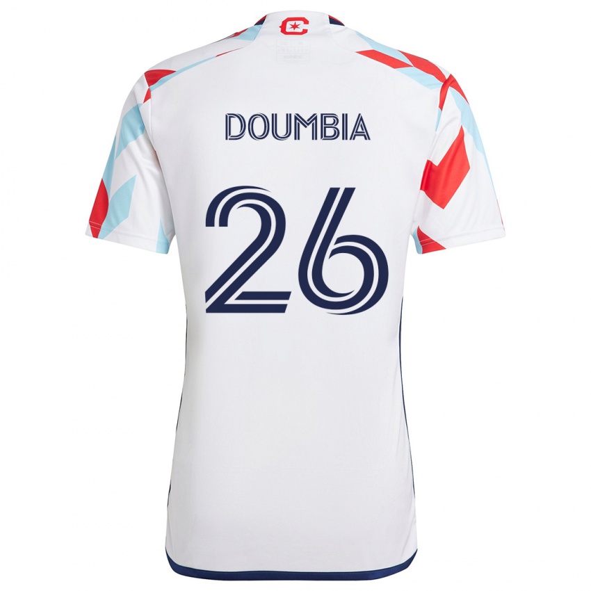 Kinder Ousmane Doumbia #26 Weiß Rot Blau Auswärtstrikot Trikot 2024/25 T-Shirt Österreich