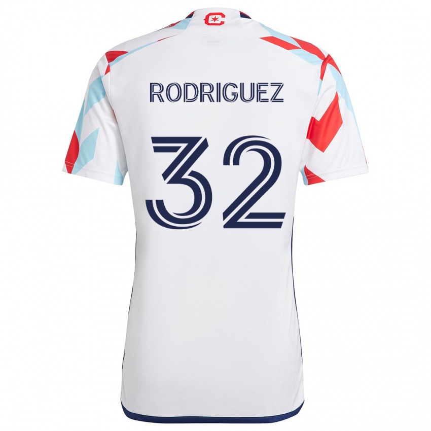 Kinder Missael Rodríguez #32 Weiß Rot Blau Auswärtstrikot Trikot 2024/25 T-Shirt Österreich