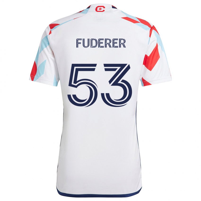 Kinder Jake Fuderer #53 Weiß Rot Blau Auswärtstrikot Trikot 2024/25 T-Shirt Österreich