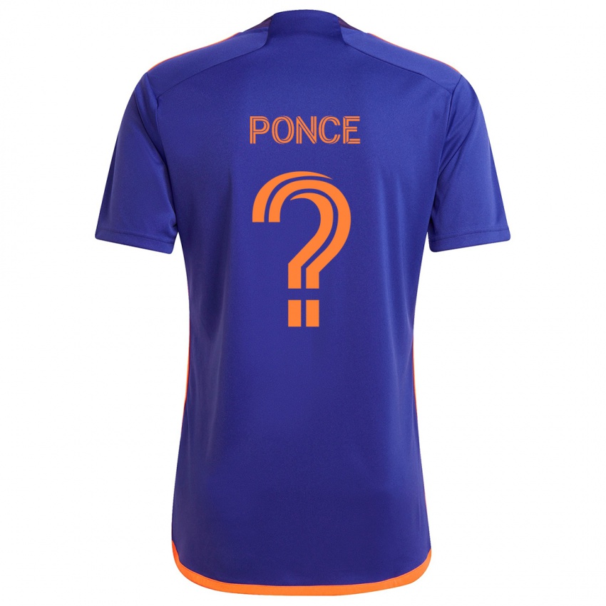 Kinder Ezequiel Ponce #0 Lila Orange Auswärtstrikot Trikot 2024/25 T-Shirt Österreich