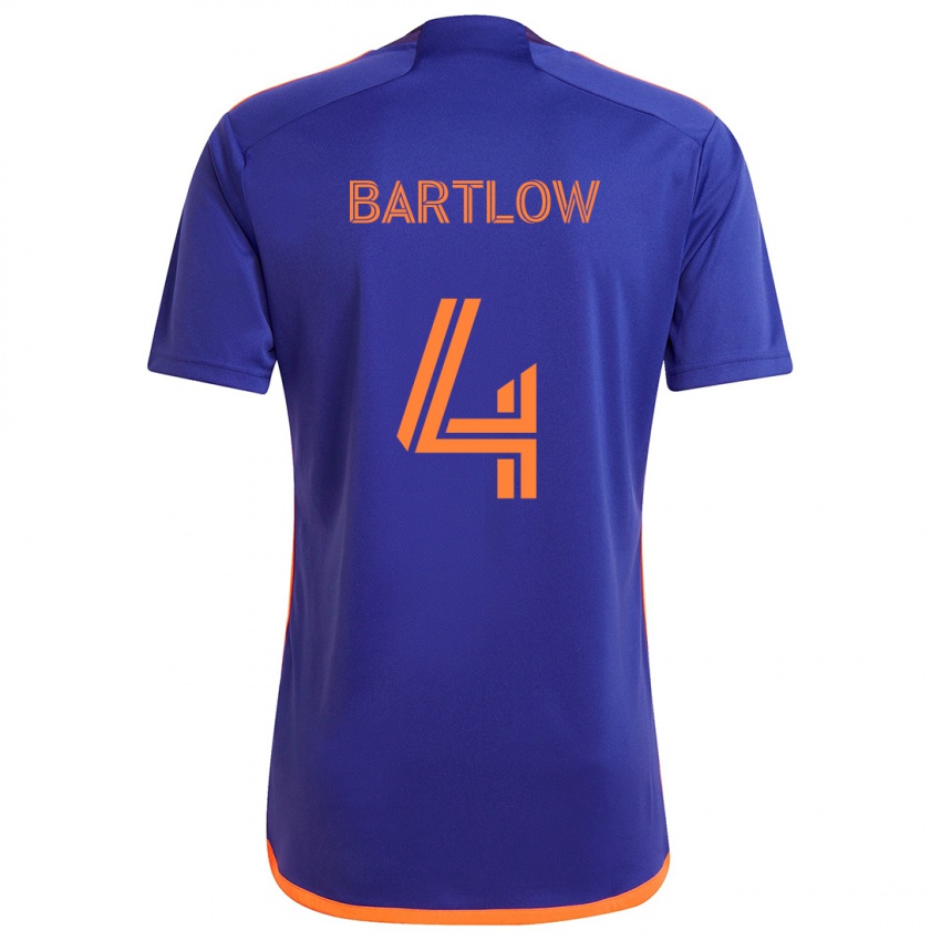 Kinder Ethan Bartlow #4 Lila Orange Auswärtstrikot Trikot 2024/25 T-Shirt Österreich