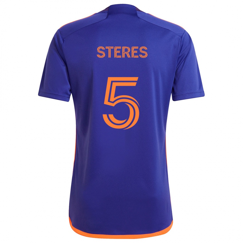 Kinder Daniel Steres #5 Lila Orange Auswärtstrikot Trikot 2024/25 T-Shirt Österreich