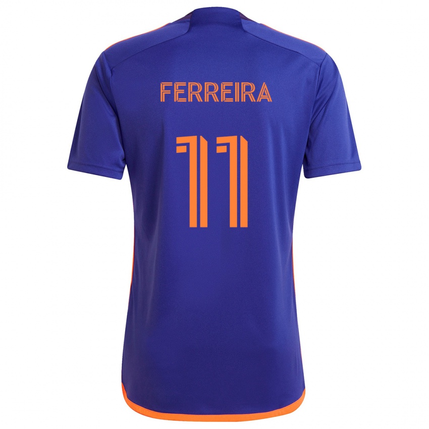 Kinder Sebastián Ferreira #11 Lila Orange Auswärtstrikot Trikot 2024/25 T-Shirt Österreich