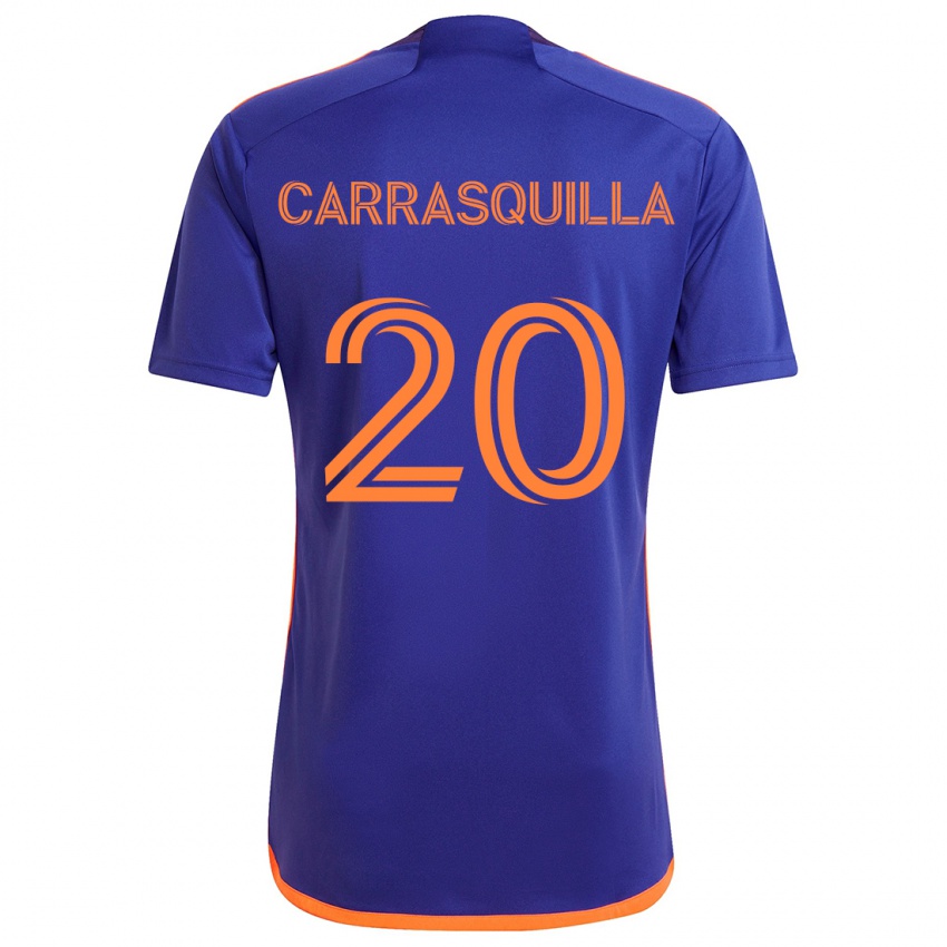 Kinder Adalberto Carrasquilla #20 Lila Orange Auswärtstrikot Trikot 2024/25 T-Shirt Österreich