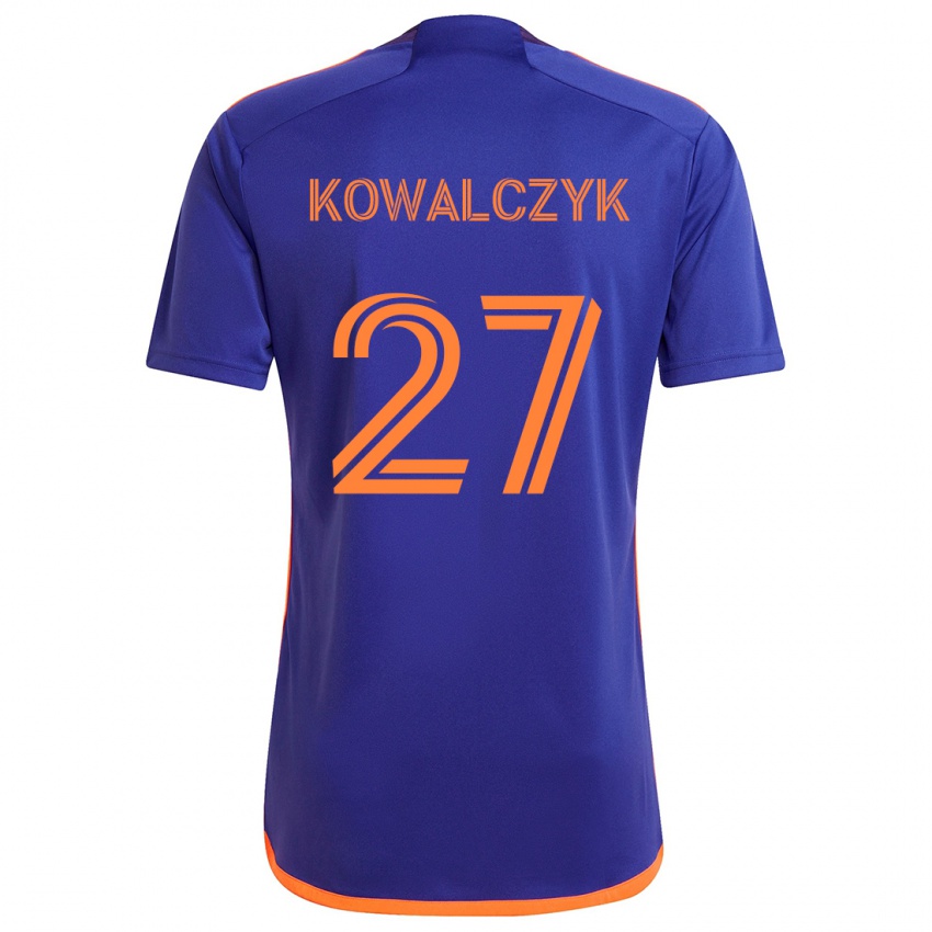 Kinder Sebastian Kowalczyk #27 Lila Orange Auswärtstrikot Trikot 2024/25 T-Shirt Österreich